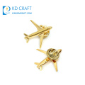 Made in china custom metal brass gold plated magnetic back aircraft airplane lapel pin for decoration